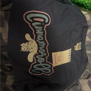 Sanrio Cinnamoroll Navy Short Sleeve Tee with Pink & Light Blue Graphic